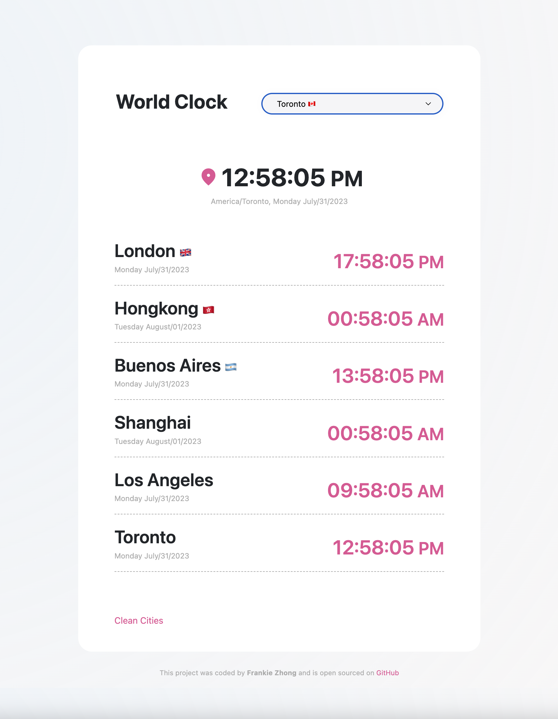 Personal-Project-World-Clock